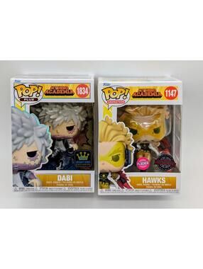 Funko Pop! Flocked Hawks #1147 & Plus Dabi #1834 Special Ed. My Hero Academia